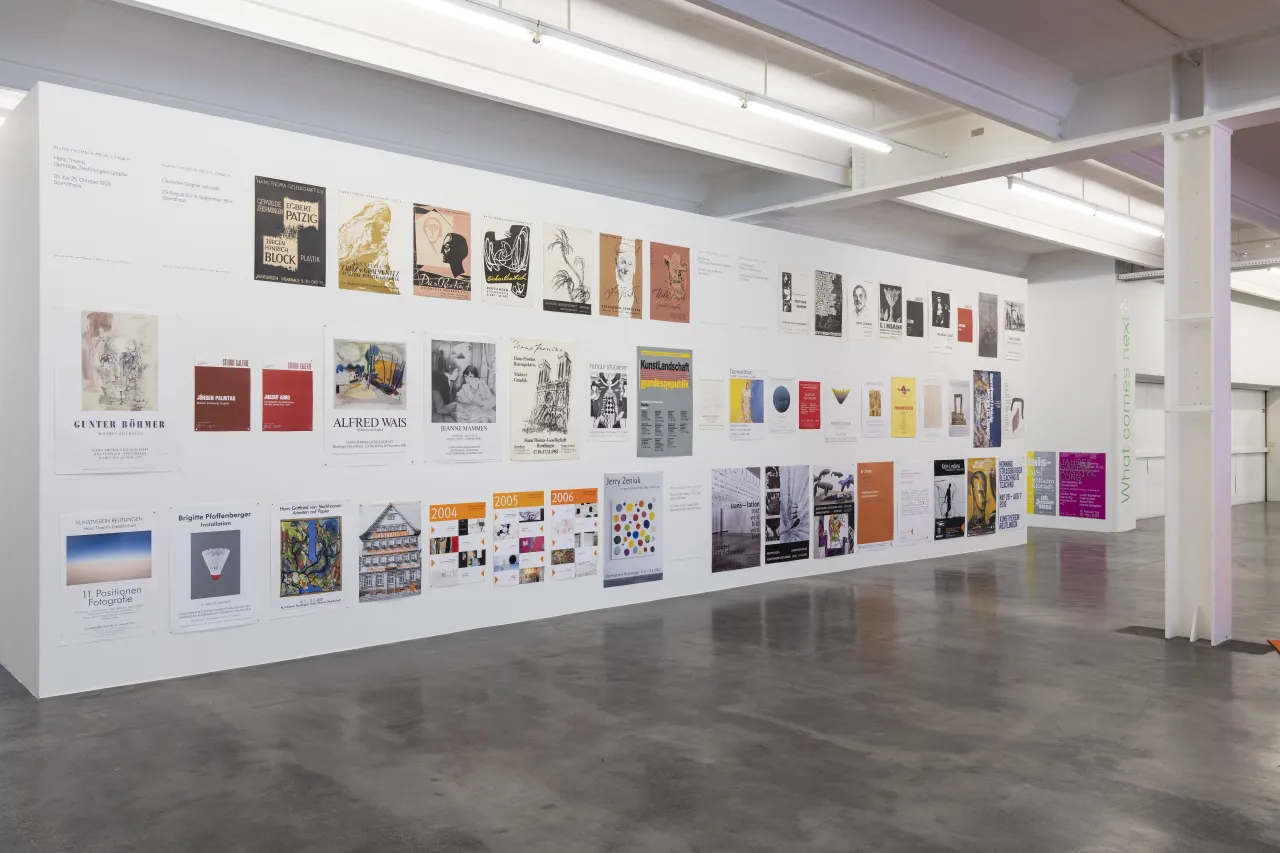 Installation view exhibition posters from the history of the Kunstverein, '70 Jahre Kunstverein Reutlingen. What comes next?!', 2023, photo © Frank Kleinbach