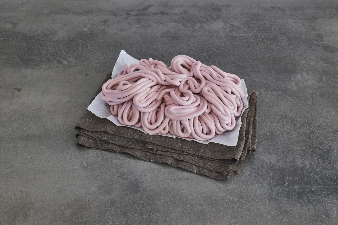 Cooking up bigger brains, 2020, glazed ceramic, PU foam, lacquer, 49 × 34 × 17 cm.