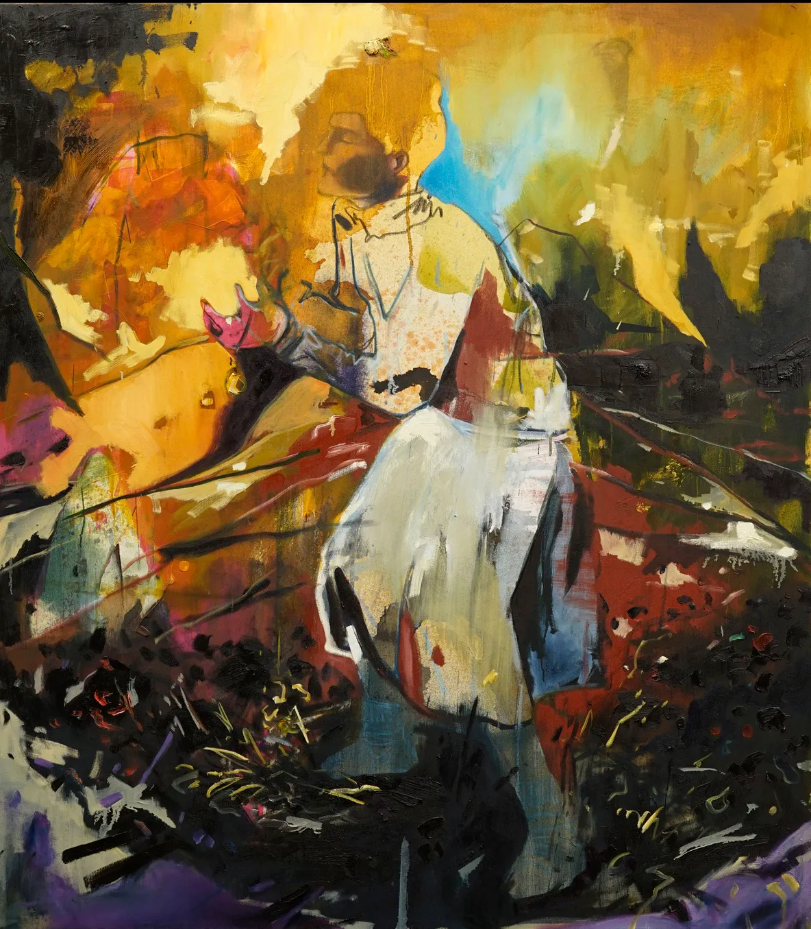 Philipp Kummer, I can send this to my stash, 2022, Öl, Acryl auf Leinwand, 170 x 150 cm